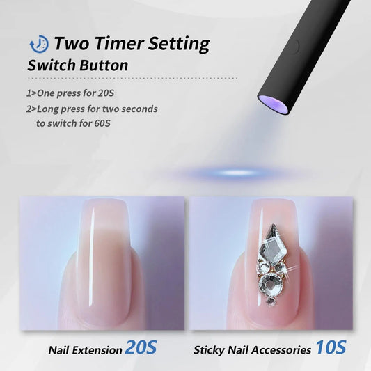 UV Light For Gel Nails, Mini U V LED Nail Lamp Handheld With Stand,